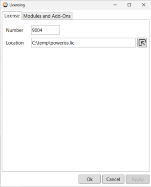 Licensing Screen