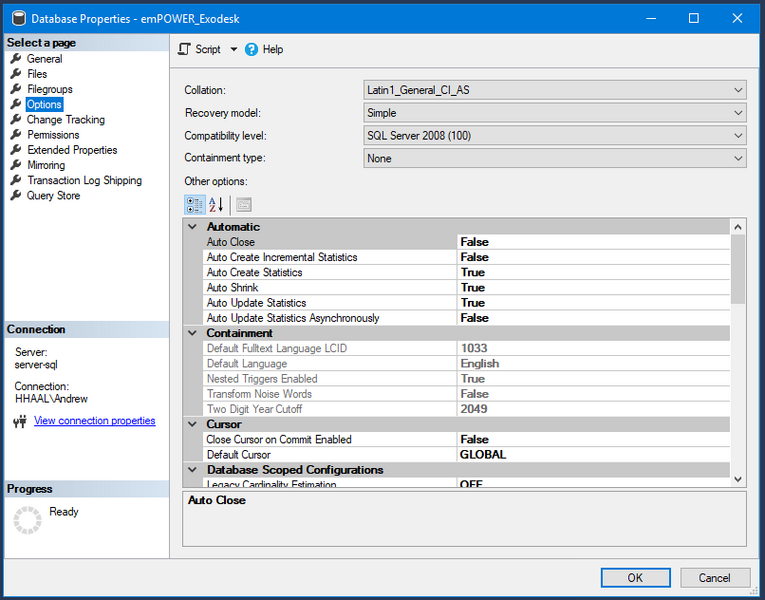 File:Database Properties - Options.png